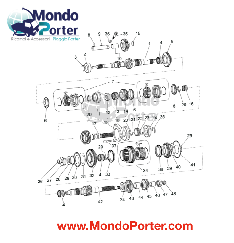 Ricambi Cambio Piaggio Porter Multitech - Mondo Porter
