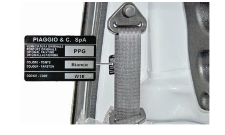 targhetta codici colore piaggio porter