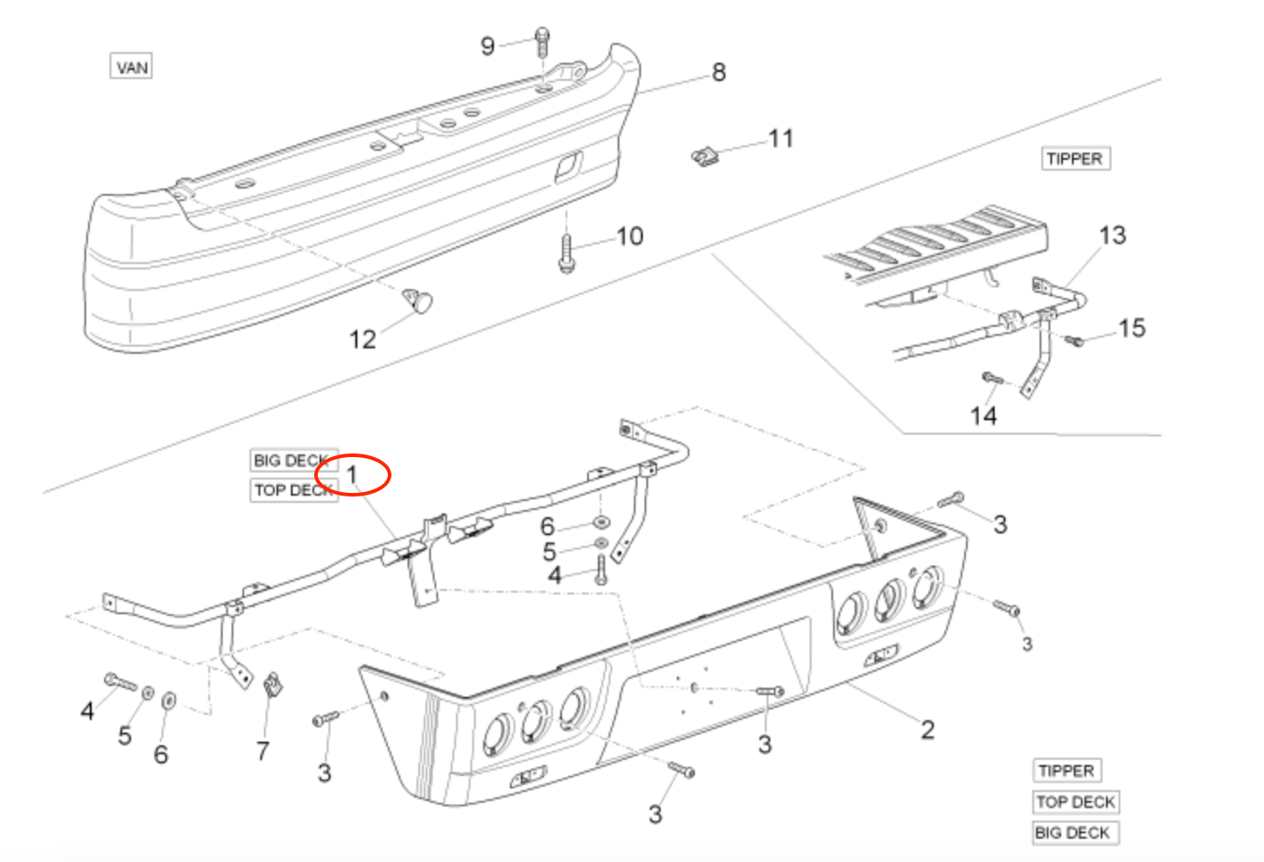 Piaggio Porter Rear Bumper Support