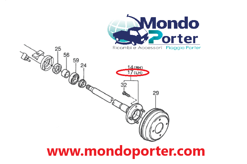 Semiasse Posteriore Sinistro Piaggio Porter 1.3 16V - Mondo Porter