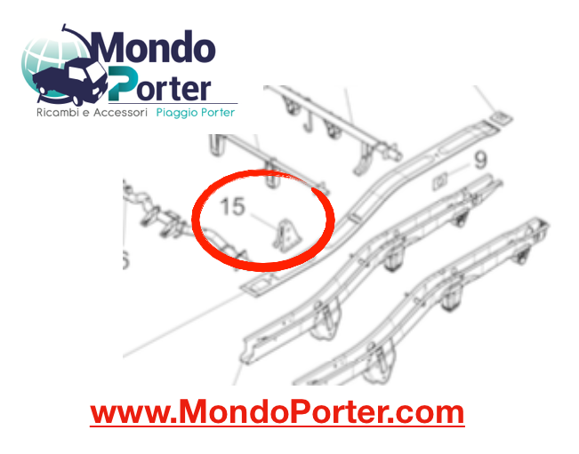 Staffa Supporto Telaio Piaggio Porter - Mondo Porter