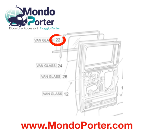 Guarnizione Rasavetro Esterna Dx Piaggio Porter Van - Mondo Porter