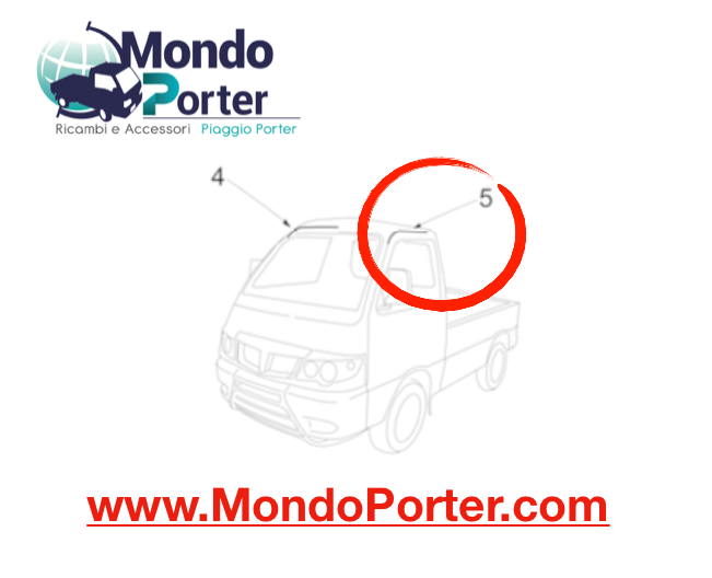 Guarnizione Gocciolatoio SX Piaggio Porter - Mondo Porter