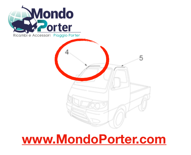 Guarnizione Gocciolatoio DX Piaggio Porter - Mondo Porter