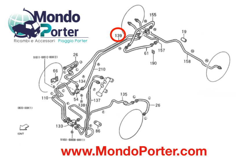 Tubo Freno Piaggio Porter - Mondo Porter