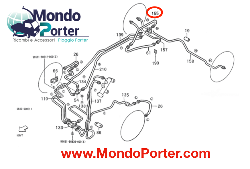 Tubo Freno Posteriore Piaggio Porter - Mondo Porter