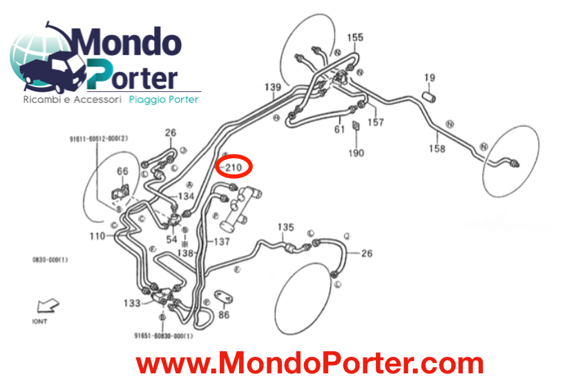 Tubo Freno Piaggio Porter 4732487Z06000 - Mondo Porter