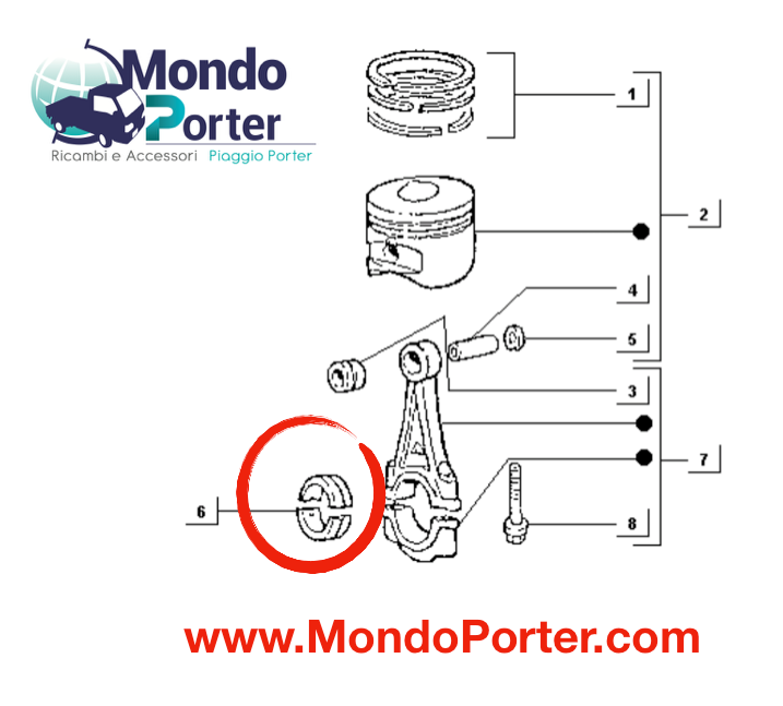 Bronzine Biella Piaggio Porter 1.4 diesel Lombardini - Mondo Porter