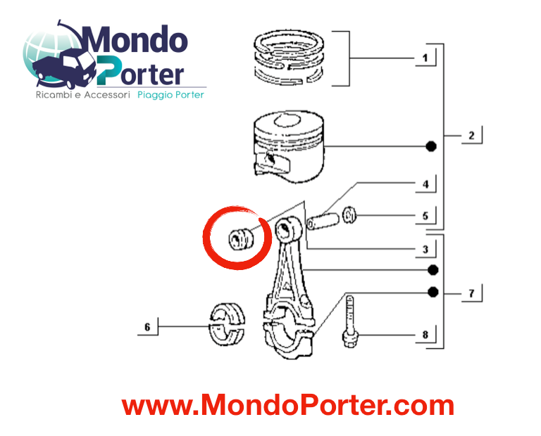Boccola Biella Piaggio Porter 1.4 Diesel Lombardini - Mondo Porter