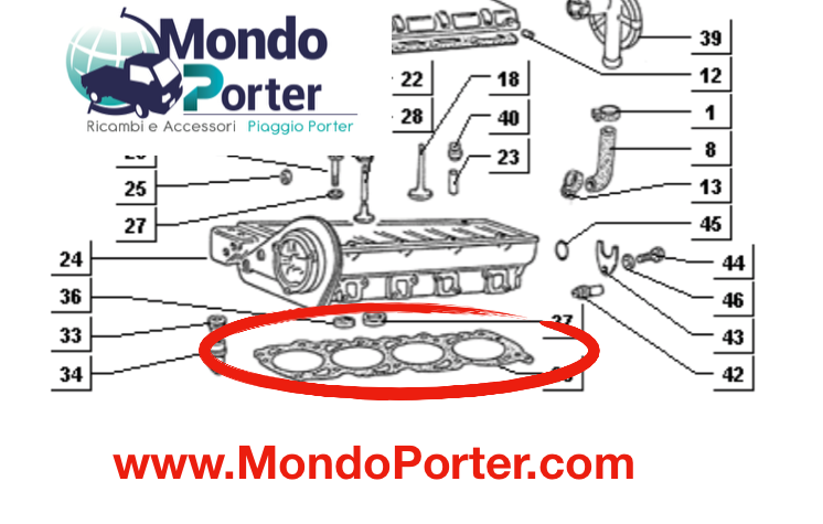 Guarnizione Testata Piaggio Porter Diesel Lombardini - Mondo Porter