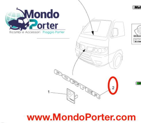 Targhetta Scritta Piaggio Porter - Mondo Porter