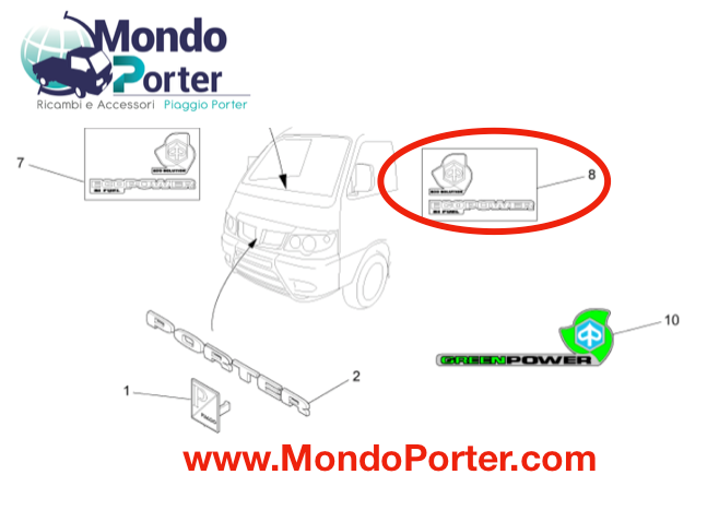 Adesivo Sx Eco Power Piaggio Porter - Mondo Porter