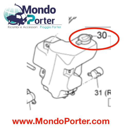Tappo Vaschetta Tergicristalli Piaggio Porter - Mondo Porter