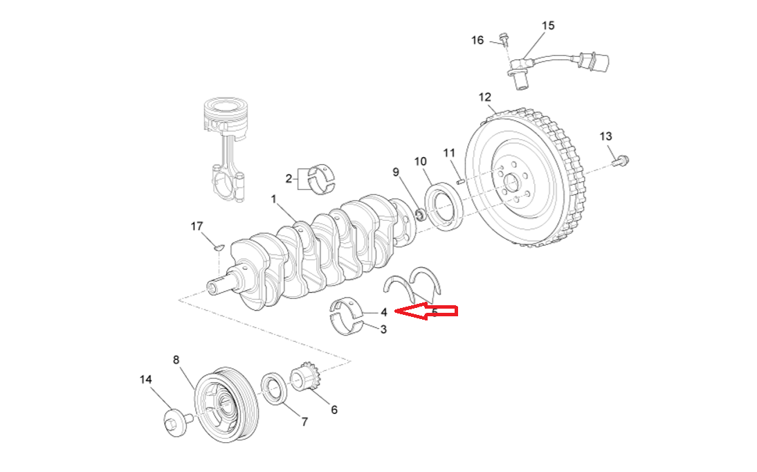 Semicuscinetto di Banco Superiore Piaggio Porter Multitech B010809 - Mondo Porter