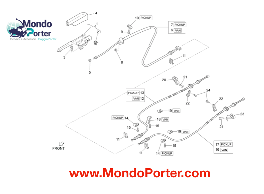  Schema Funi Freno a Mano Piaggio Porter