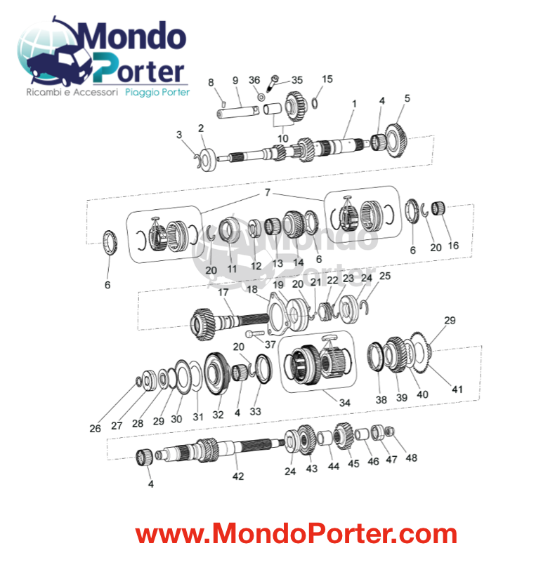 Ricambi Cambio Piaggio Porter Multitech