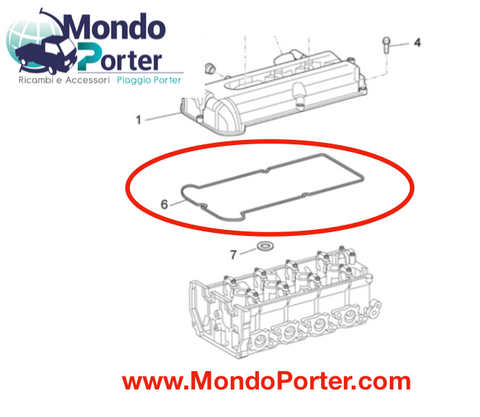 Guarnizione Coperchio Punterie Piaggio Porter Multitech - Mondo Porter