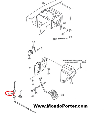 Filo Trasmissione Gas acceleratore Piaggio Porter Benzina 1.0 - Mondo Porter