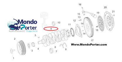 Albero Motore Piaggio Porter E6 1A005556 - Mondo Porter