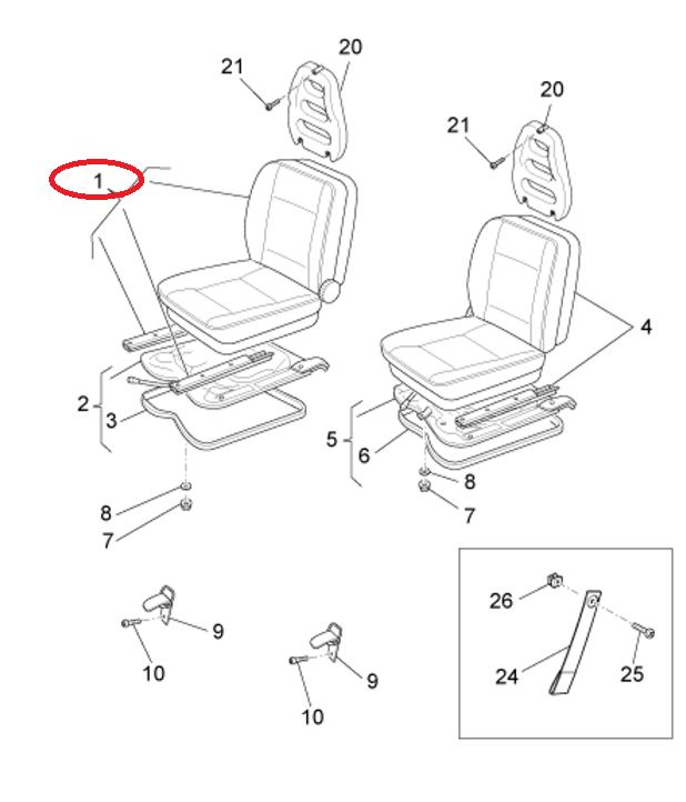 Sedile Completo DX Piaggio Porter B007667 - Mondo Porter