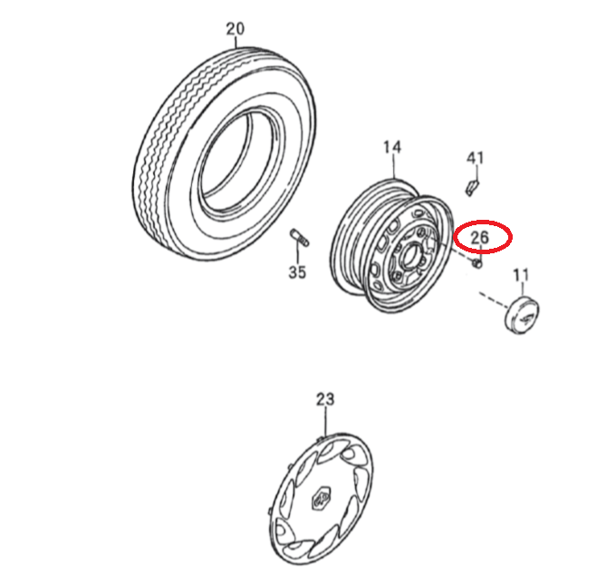 Dado Ruota Posteriore Piaggio Porter 9004911033000 - Mondo Porter