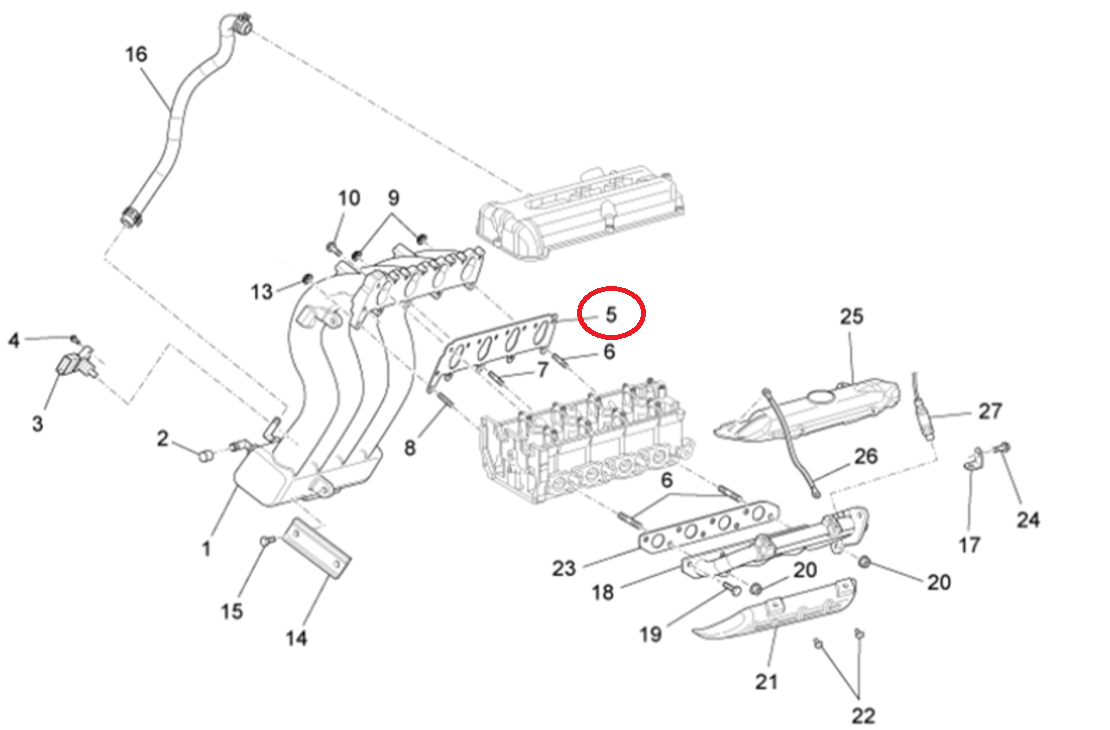 Guarnizione Collettore Aspirazione Piaggio Porter Multitech B010167 - Mondo Porter