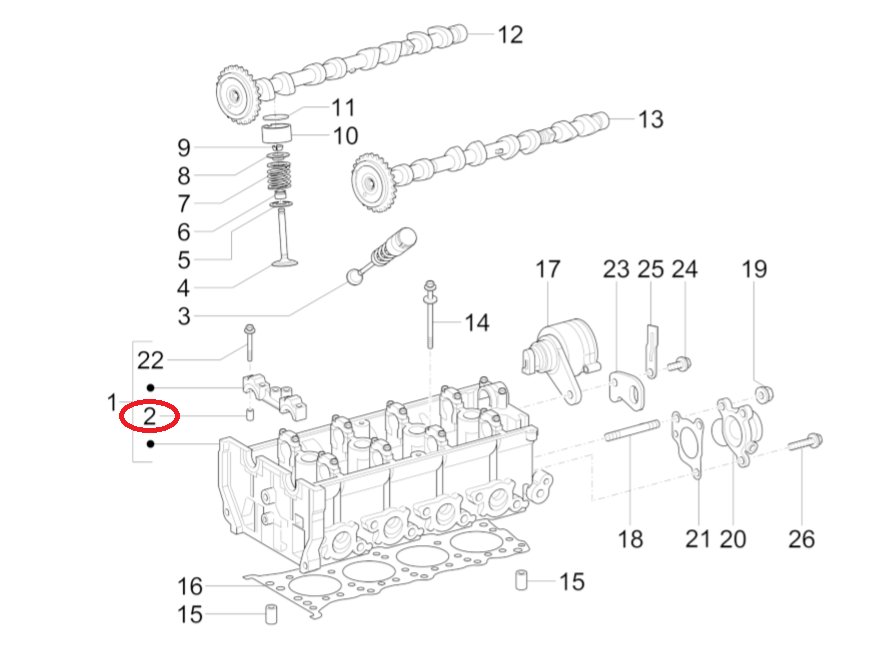 Grano testata Piaggio Porter Multitech B010055 - Mondo Porter