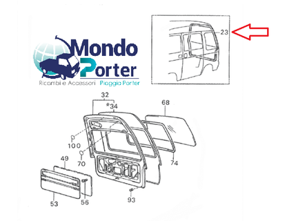 Guarnizione Portellone Posteriore Piaggio Porter Van 6788187Z01000 - Mondo Porter
