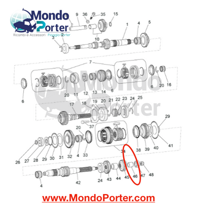 Boccola Cambio Piaggio Porter Multitech B010454 - Mondo Porter