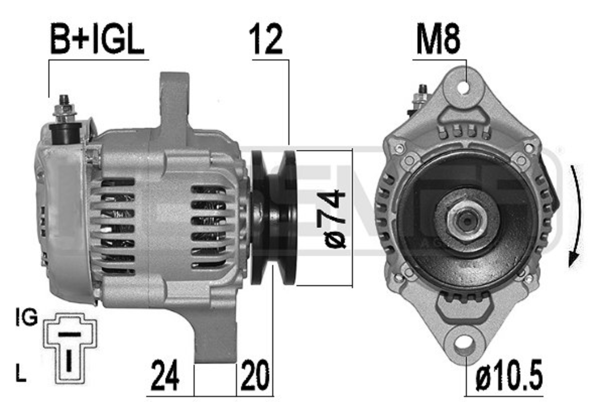 Alternatore Piaggio Porter 1.0 - Vista 3 - Mondo Porter