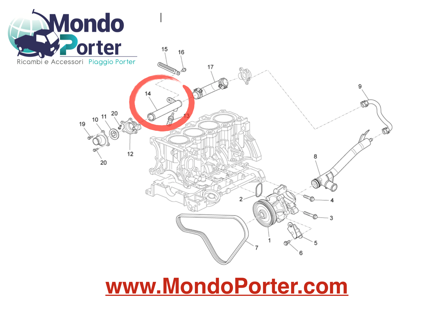 Tubo Acqua Porter Multitech B010188 - Mondo Porter