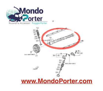 Albero a Camme Piaggio Porter 1.3 Benzina 16 Valvole 1350187107000 - Mondo Porter
