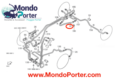 Tubo Freno Posteriore Piaggio Porter 9004922166000 - Mondo Porter