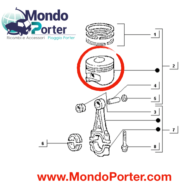 Pistoni Motore Piaggio Porter 1.4 Diesel Lombardini - Mondo Porter