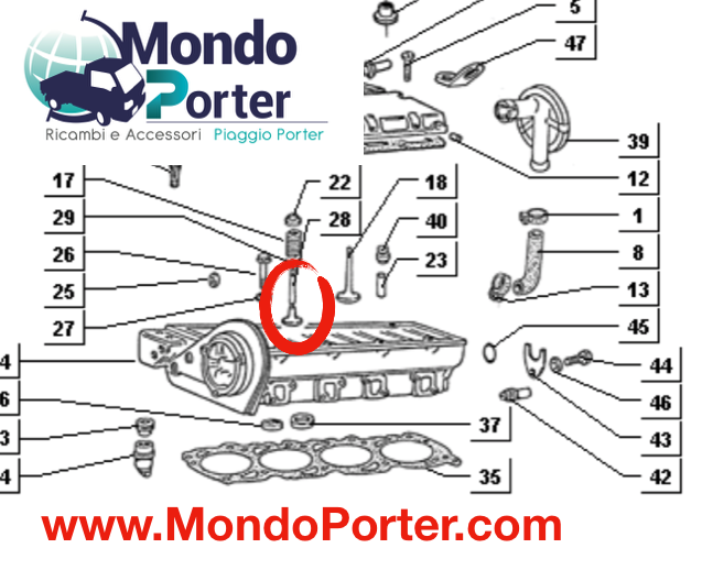 Valvole Scarico Piaggio Porter Diesel Lombardini - Mondo Porter