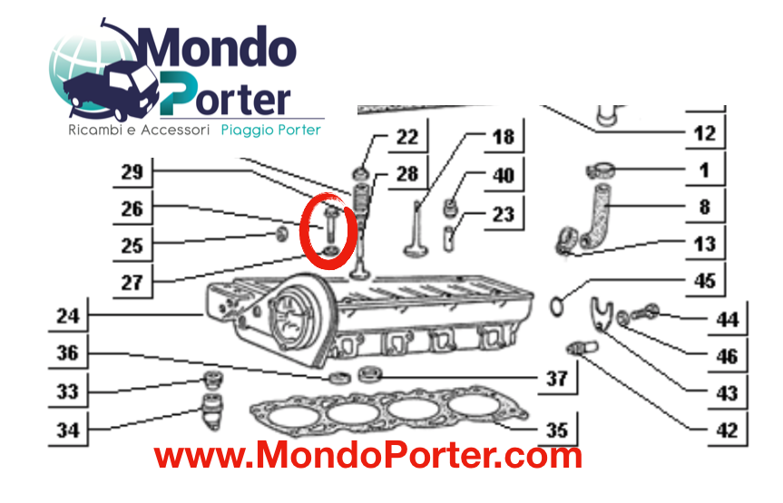 Bulloni Testata Piaggio Porter Diesel Lombardini - Mondo Porter