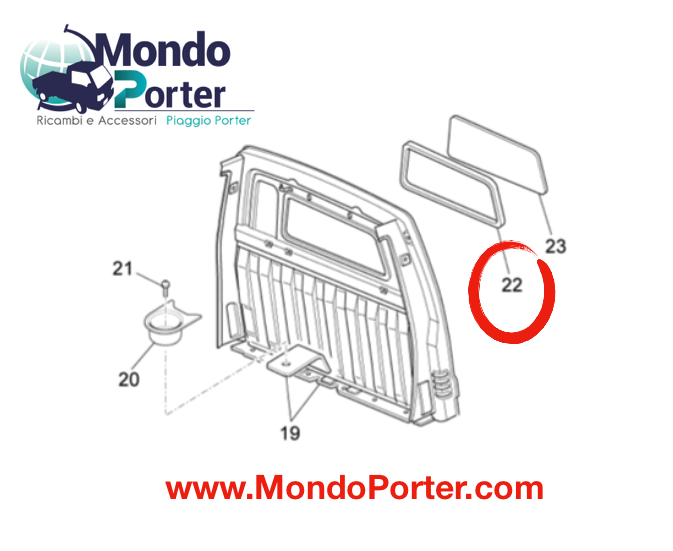 Guarnizione Lunotto Posteriore Piaggio Porter - Mondo Porter