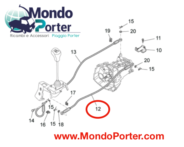 Trasmissione Cambio Innesto - Piaggio Porter Multitech - Mondo Porter