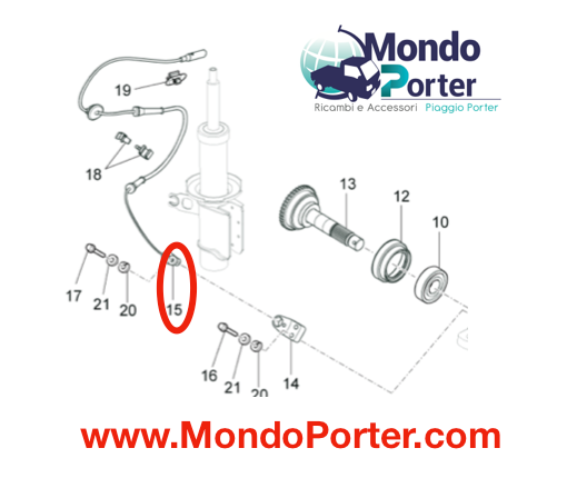 Sensore Anteriore Abs Piaggio Porter Multitech B000525 - Mondo Porter