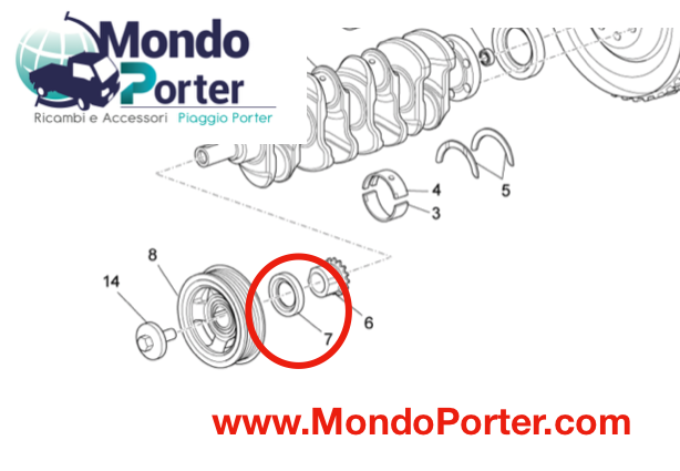 Paraolio Albero Motore Piaggio Porter Multitech - Mondo Porter