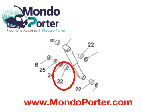 Kit Boccola Ammortizzatore Posteriore Piaggio Porter - Mondo Porter