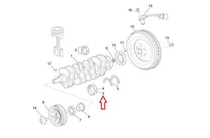 Semicuscinetto di Banco Inferiore Piaggio Porter Multitech B010803 - Mondo Porter