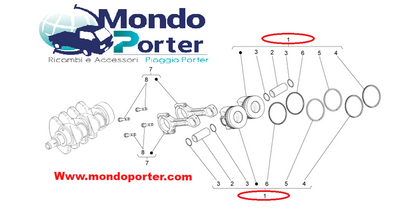 Pistone Completo Piaggio Porter Diesel D120 E5 2011-2013 - Mondo Porter