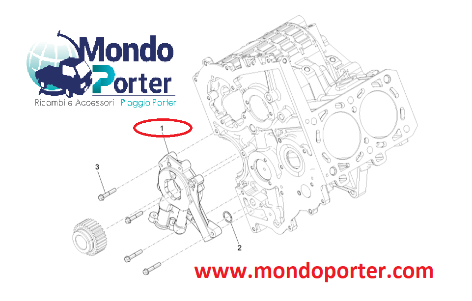 Pompa Olio Piaggio Porter Diesel D120 E5 B011857 - Mondo Porter
