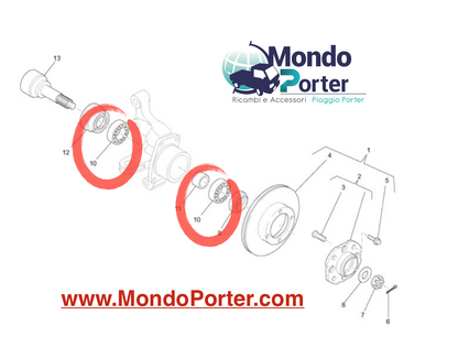 Cuscinetto Mozzo Anteriore Piaggio Porter 9004363242000 - Mondo Porter