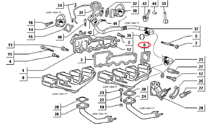 Serie Guarnizione Collettore Scarico Piaggio Porter Diesel 493111 - Mondo Porter