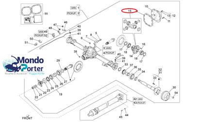 Kit Ingranaggi Differenziale Piaggio Porter  0441387Z01000 - Mondo Porter