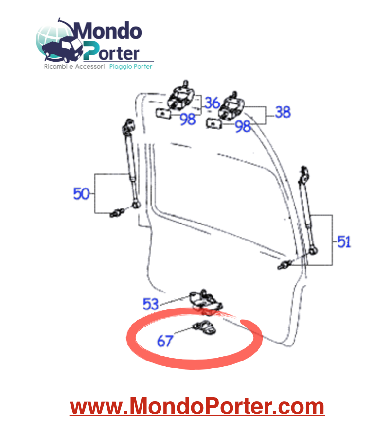 Scontro Serratura Sportello Posteriore Piaggio Porter Van - Mondo Porter
