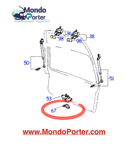Scontro Serratura Sportello Posteriore Piaggio Porter Van - Mondo Porter